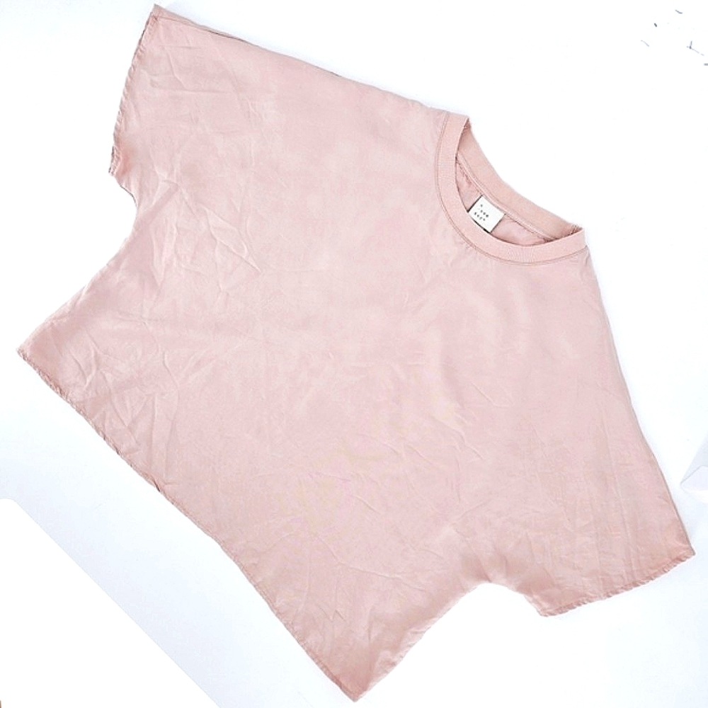 a new day Womens Pink Short Sleeve Crew Neck Crop Top Boxy BeachT-Shirt size L - Picture 6 of 8